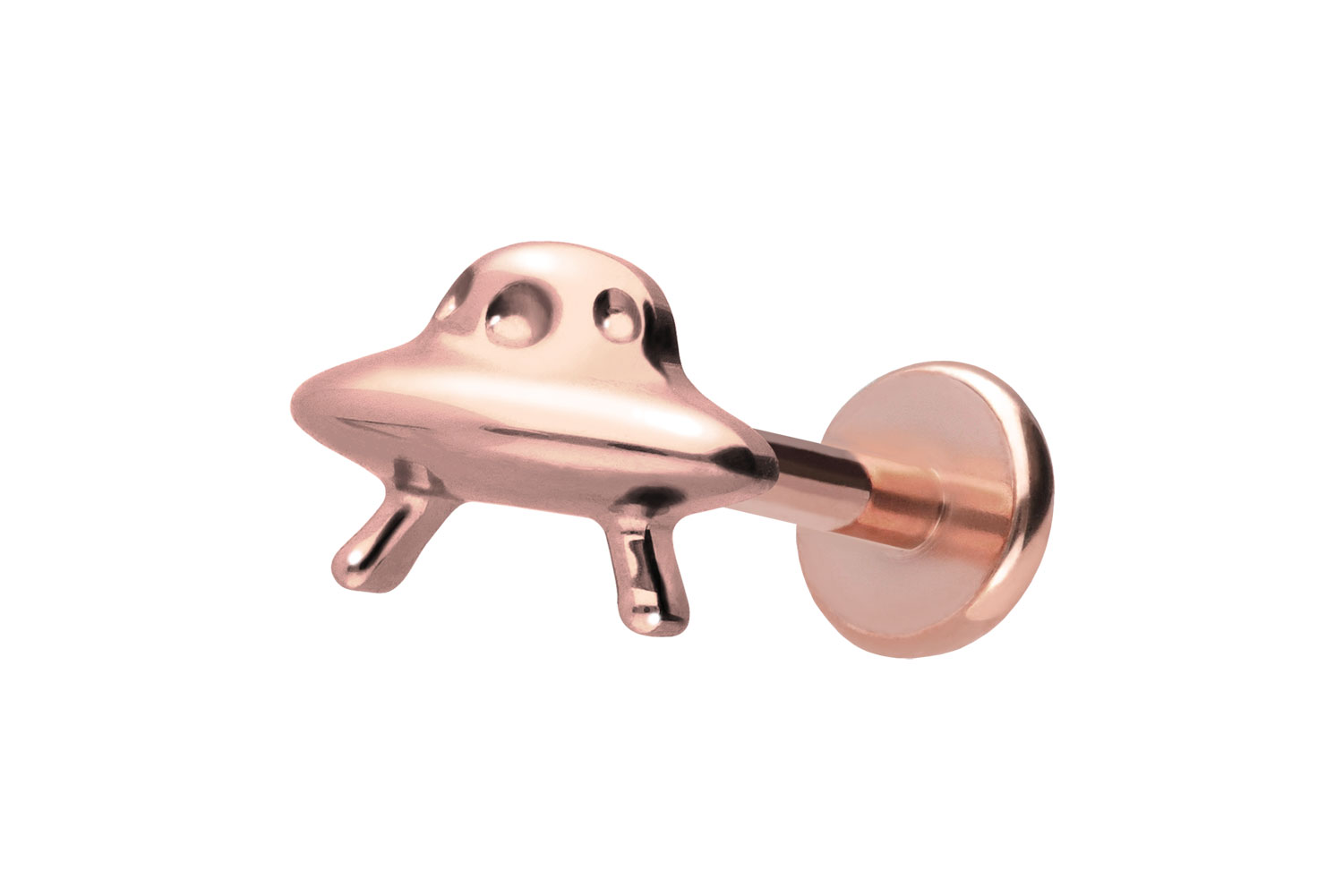 Titan Labret Piercing mit Push Fit UFO